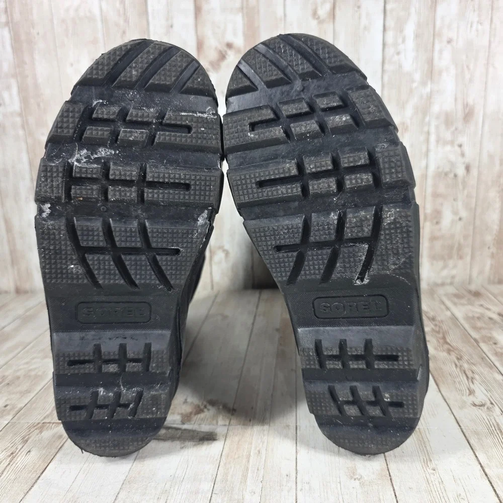 Sorel Kids Black Puffer Snow Winter Boots‎ Waterproof Insulated Drawstring Size
